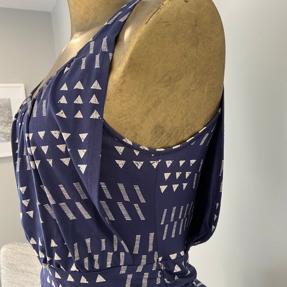 Lucky Brand "Live in Love" Blue Patterned Dress - Picture 2 of 4